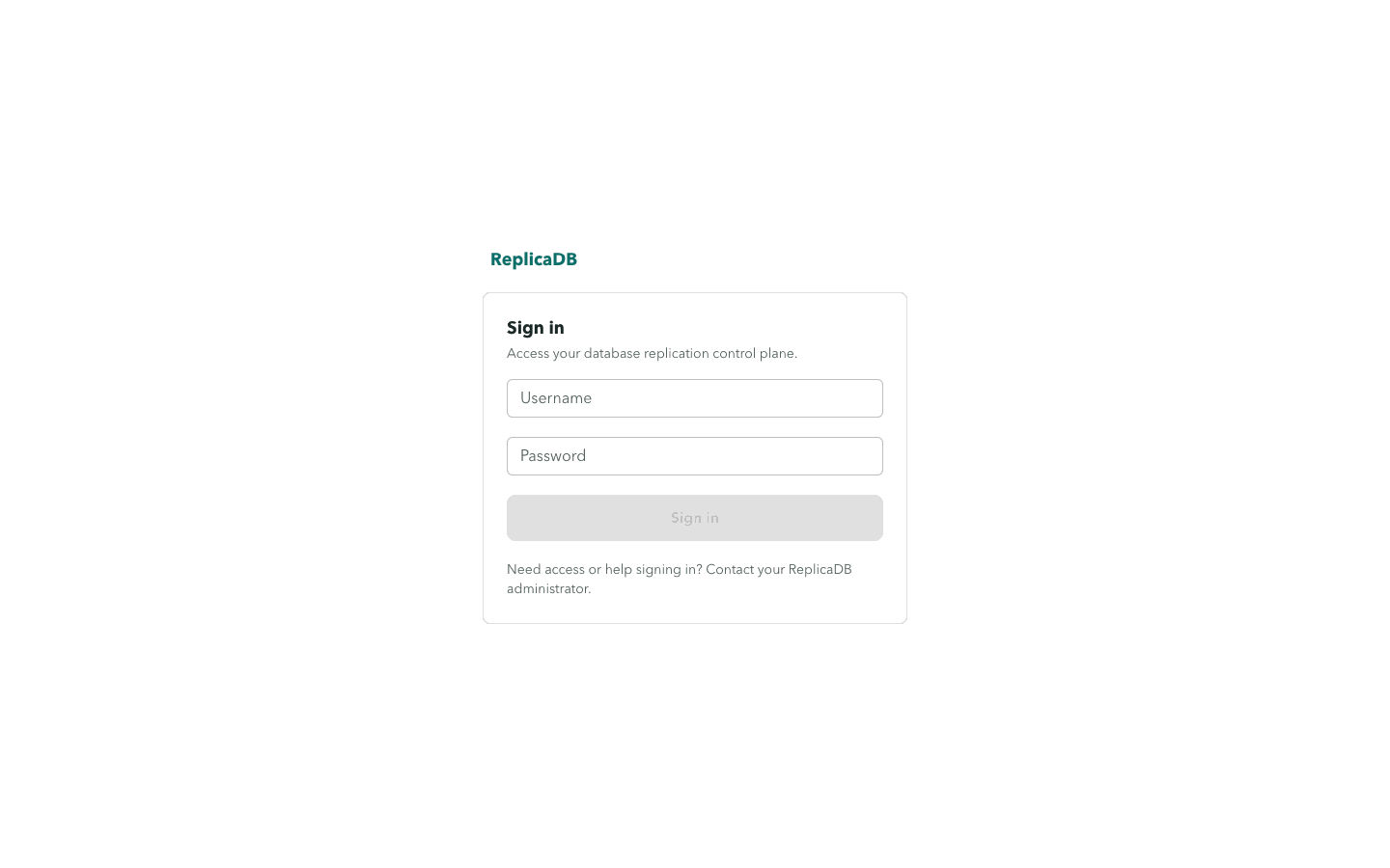 ReplicaDB sign-in form